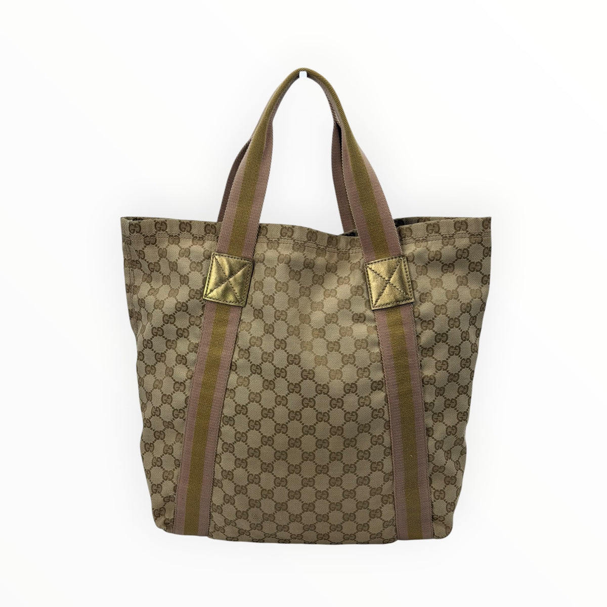 Gucci GG Monogram Web Handle Vertical Tote Bag