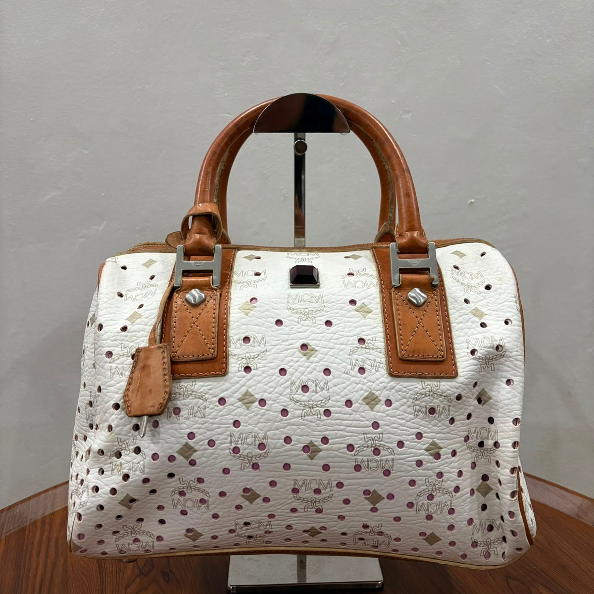 MCM Boston Bag Leder Bowlingtasche