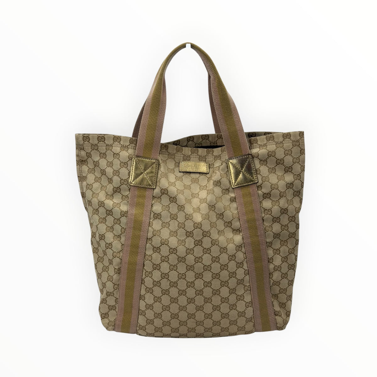 Gucci GG Monogram Web Handle Vertical Tote Bag