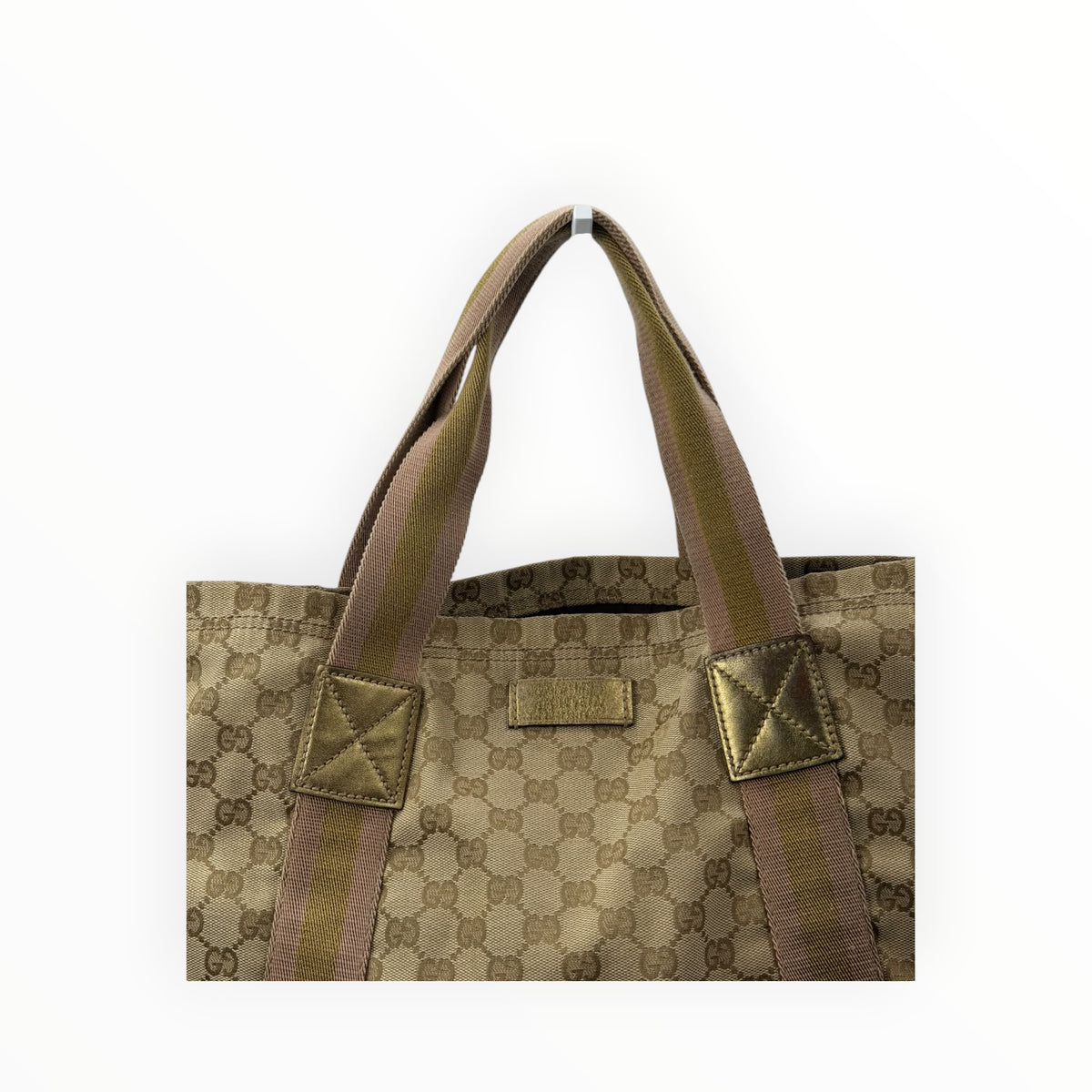 Gucci GG Monogram Web Handle Vertical Tote Bag