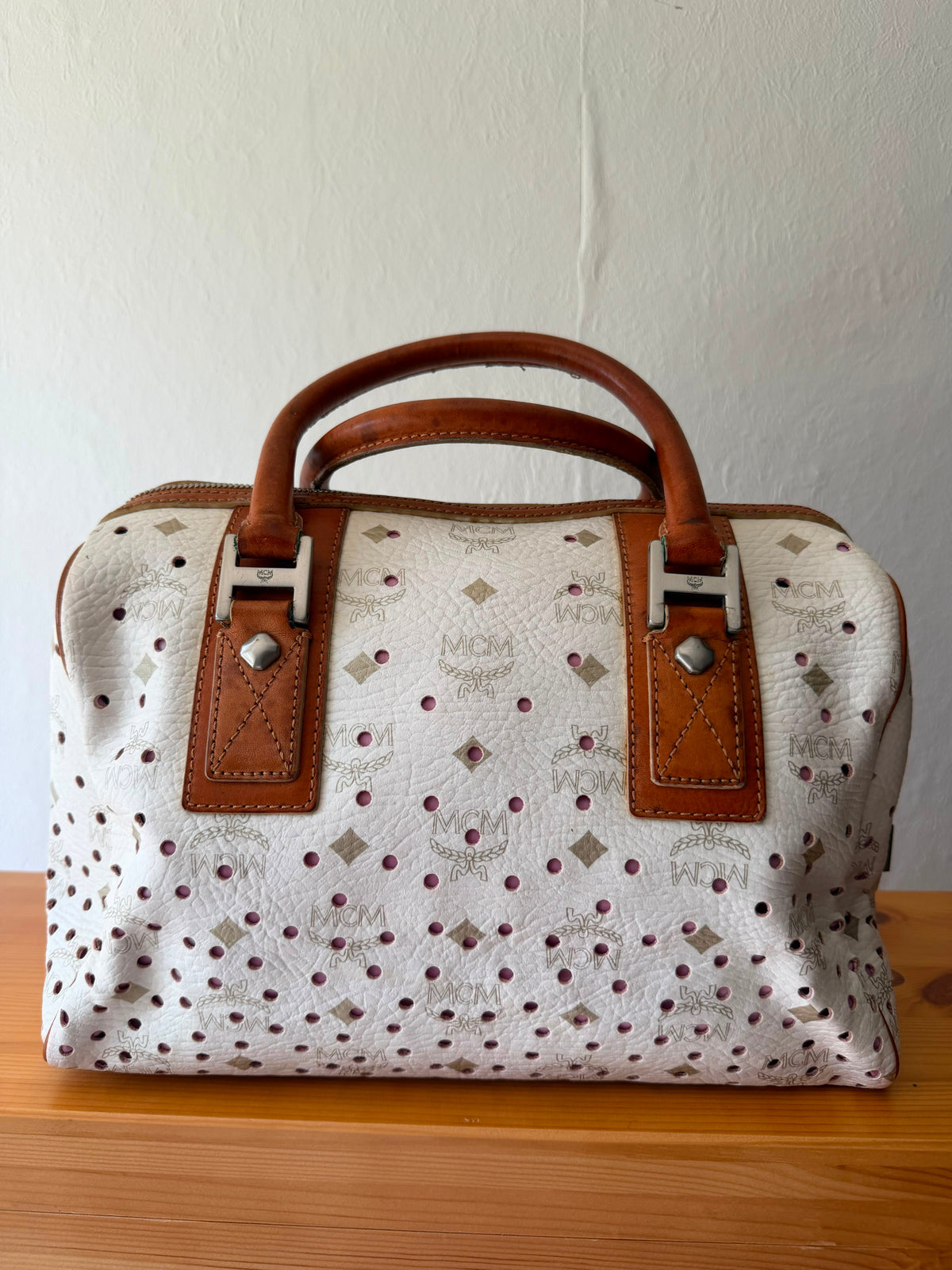 MCM Boston Bag Leder Bowlingtasche
